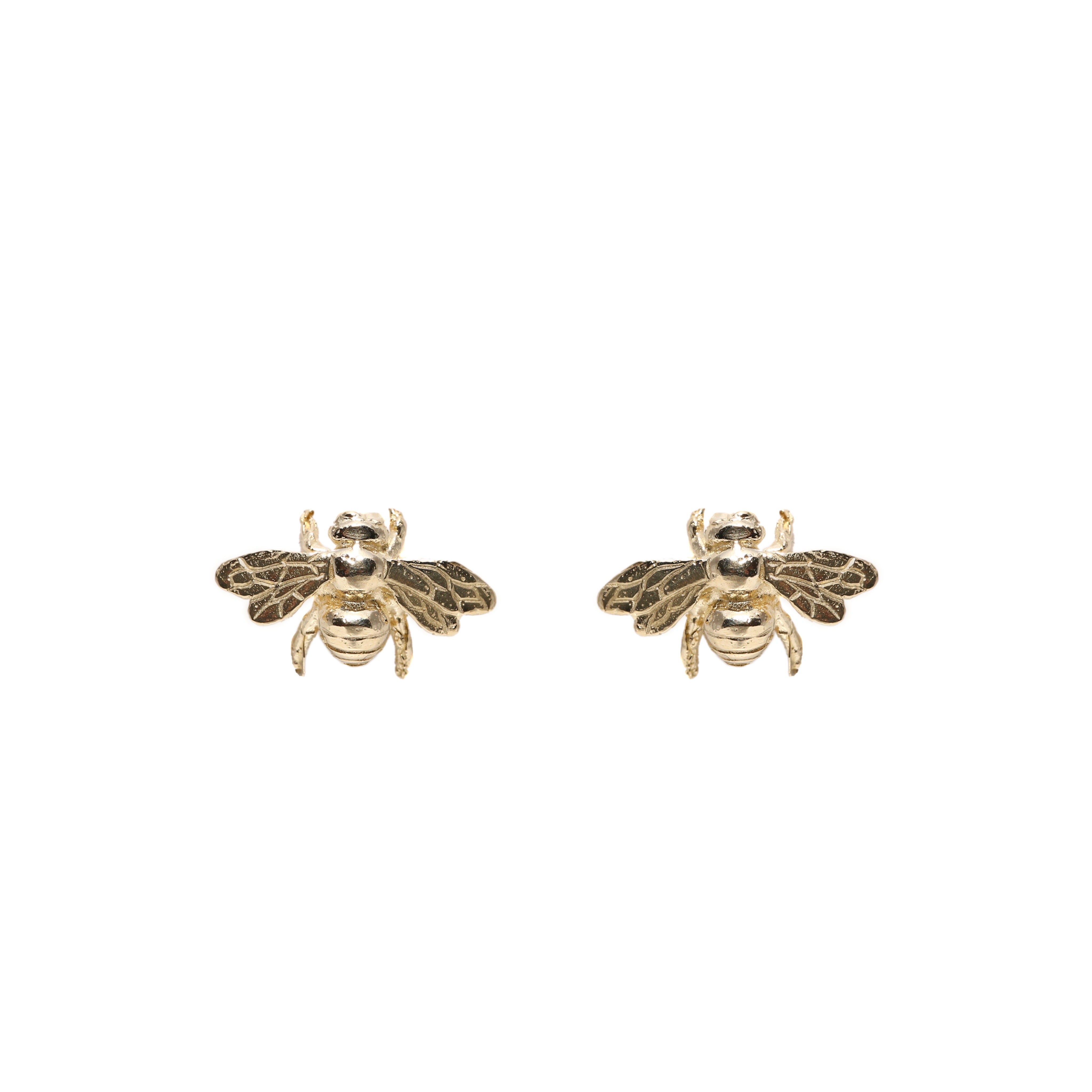 9ct gold bee earrings discount