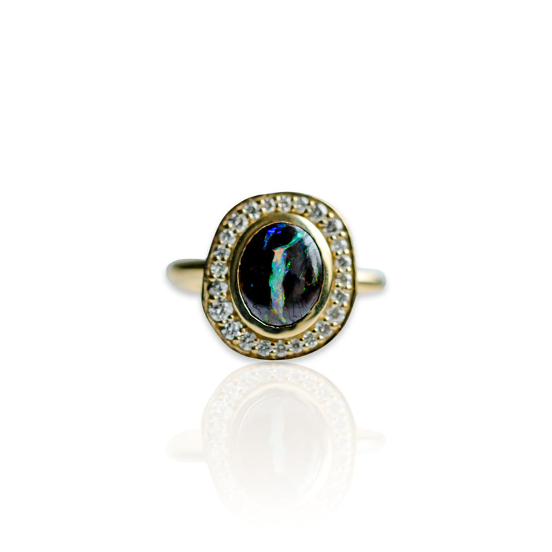 Opal Ring with diamonds