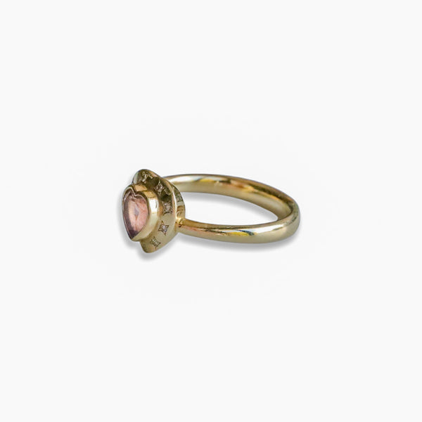 Pink Heart Tourmaline Ring