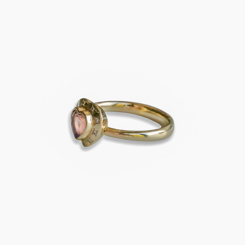 Pink Heart Tourmaline Ring