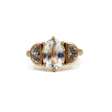 Moonstone and Diamond Ring Kelly Jay Jewellery