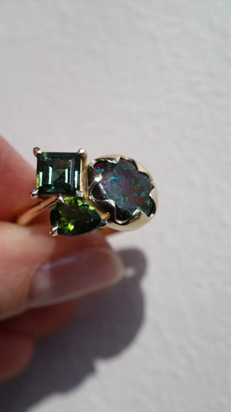 Green Opal Cluster Kelly Jay Jewellery