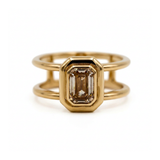 Champagne Diamond Double Band Ring