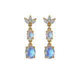 Rainbow Moonstone Dangly Earrings