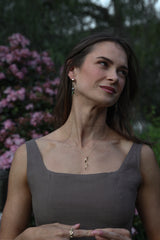 Tourmaline Hoop Drop Earrings