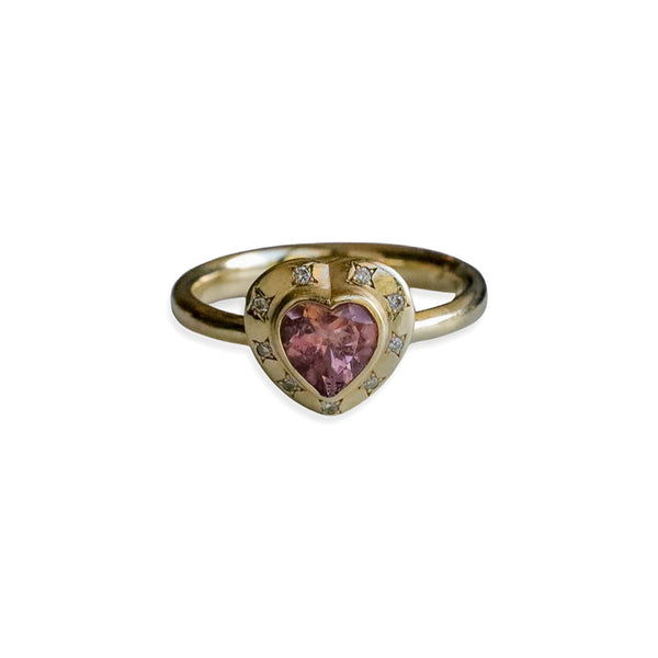Pink Heart Tourmaline Ring