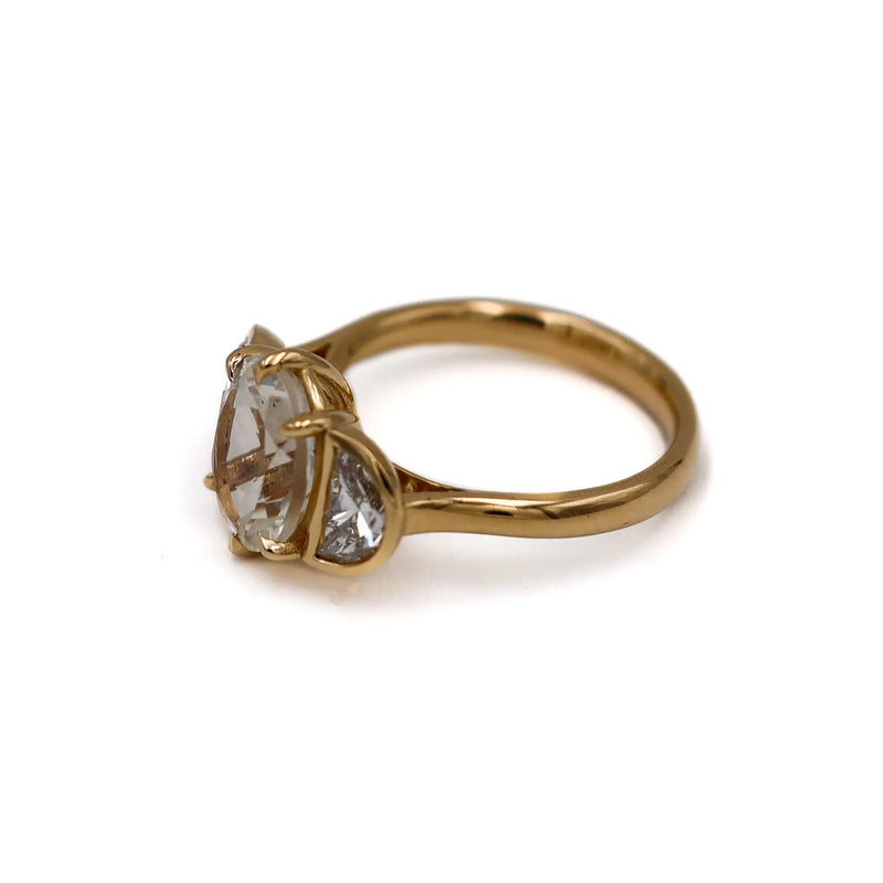 Moonstone and Diamond Ring Kelly Jay Jewellery