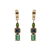 Tourmaline Hoop Drop Earrings
