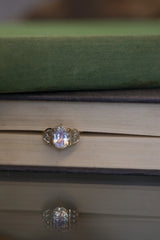 Moonstone and Diamond Ring Kelly Jay Jewellery