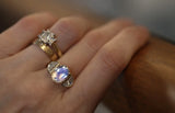 Moonstone and Diamond Ring Kelly Jay Jewellery