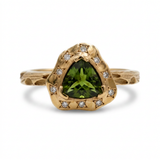 Green Tourmaline Trillion Ring
