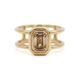 Champagne Diamond Double Band Ring
