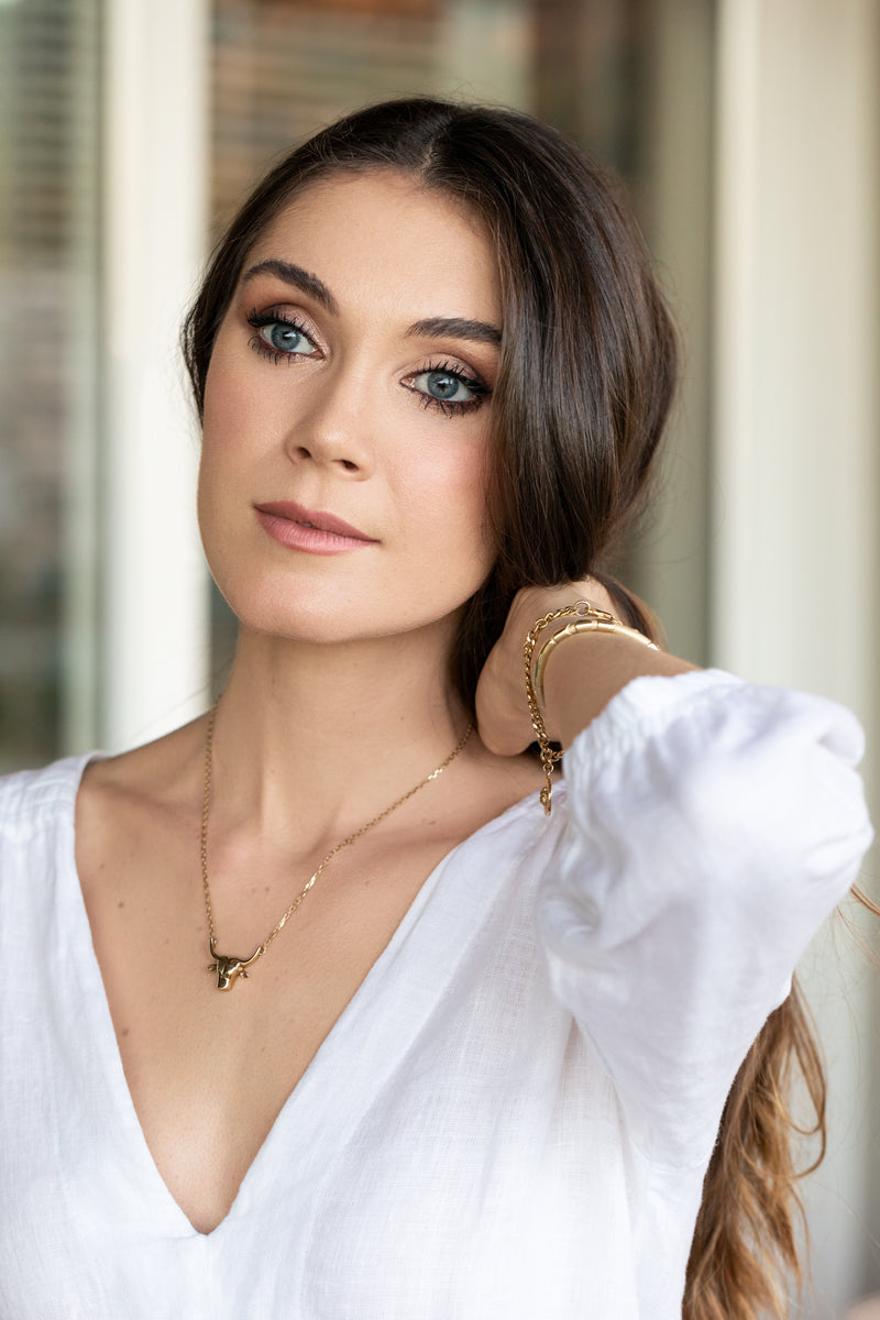 Nguni Bull Necklace (Yellow Gold)