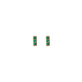 Mini Emerald Bar Earrings