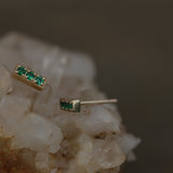 Mini Emerald Bar Earrings