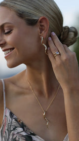 Rainbow Moonstone Pear Double Band Ring - Kelly Jay Jewellery