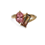 Watermelon tourmaline ring made in gold