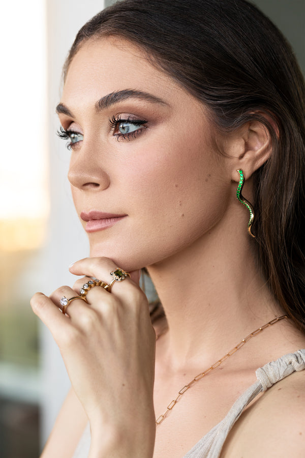 emerald Kudu Earrings