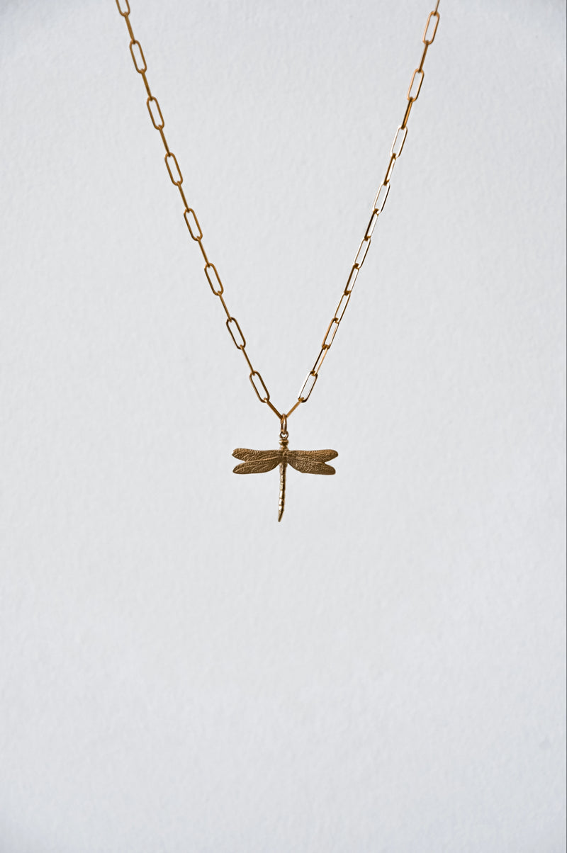 The Dragonfly Necklace (Yellow Gold)