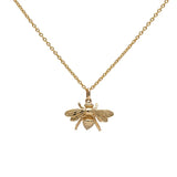 Detailed, delicate gold bee necklace  handcrafted and inspired by nature