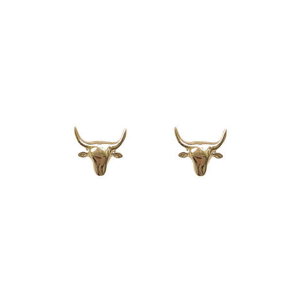 Nguni Bull Earrings (Yellow Gold)