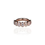 Oval Eternity Moissanite Wedding band ring in 9ct gold. 