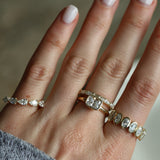 Oval Eternity Moissanite Wedding band ring in 9ct gold. 