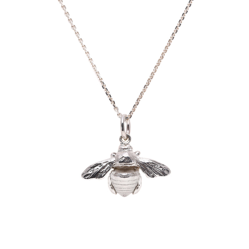 Bumble Bee Necklace Silver