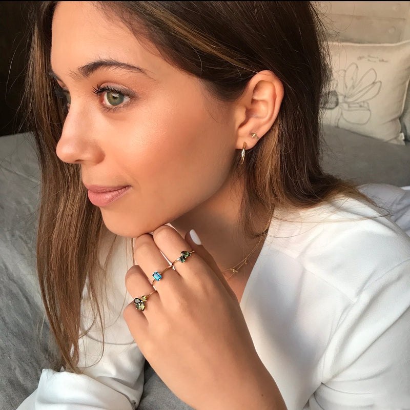 Facet Earrings Yellow Gold
