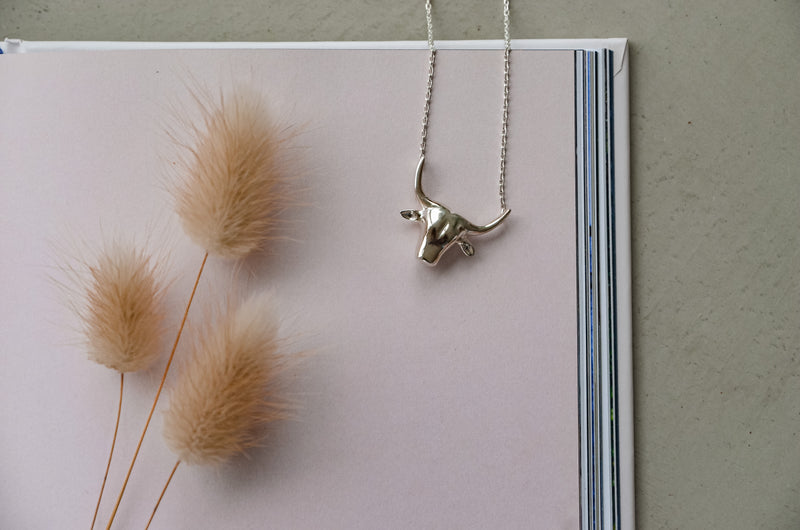 Nguni Bull Necklace (Silver)