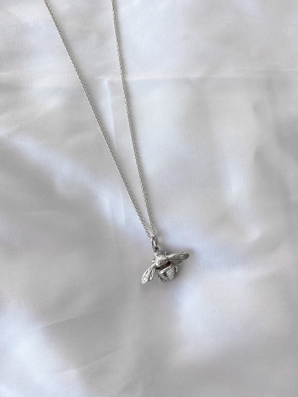 Bumble Bee Necklace Silver