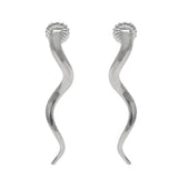 Handcrafted solid silver kudu horn earrings inspired by African wildlife, made in South Africa