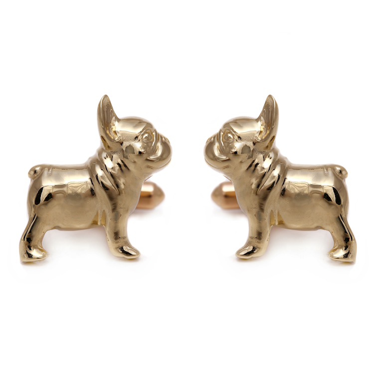 French Bulldog Cufflinks (Yellow Gold)