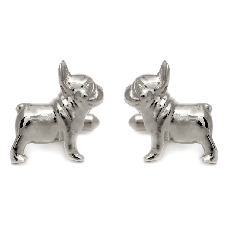 French Bulldog Cufflinks (Silver)