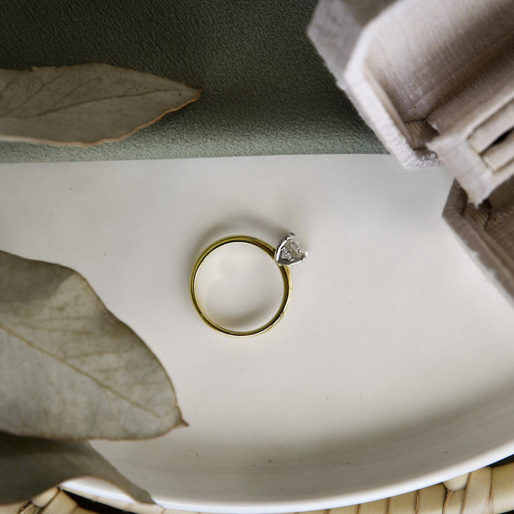 Emerald Cut Moissanite Engagement ring
