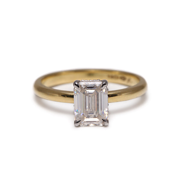 Emerald Cut Moissanite Engagement ring