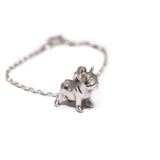 cute Frenchie bracelet, French Bulldog inspired, made in solid silver