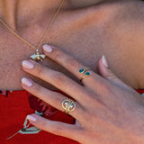 Unique bee pendant necklace handcrafted and made in real gold