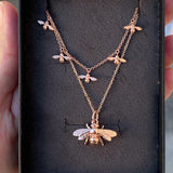 Bee Necklace Rose Gold