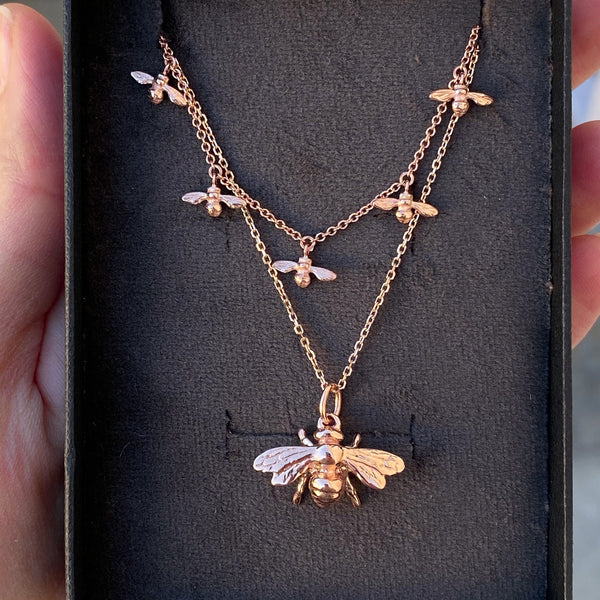 Bee Necklace Rose Gold