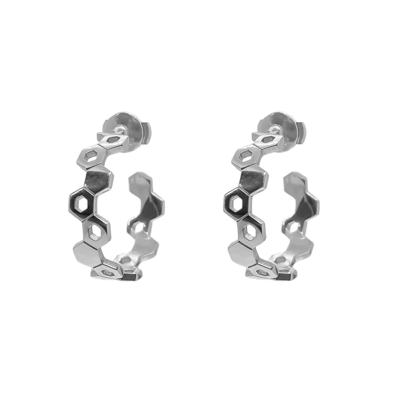 Honeycomb Earrings Silver
