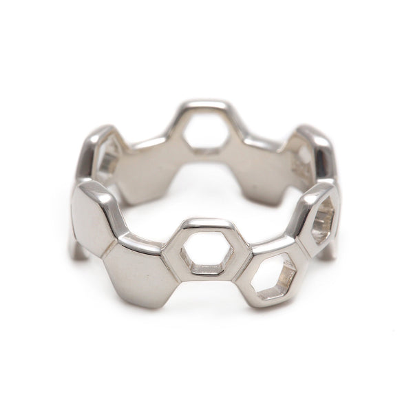 Honeycomb Silver Ring