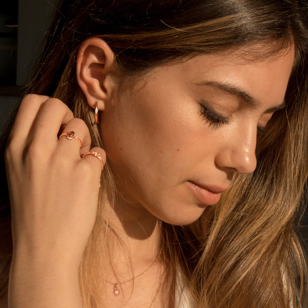 Facet Earrings Rose Gold