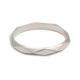 Thin Faceted Ring Silver Kelly Jay Jewellery