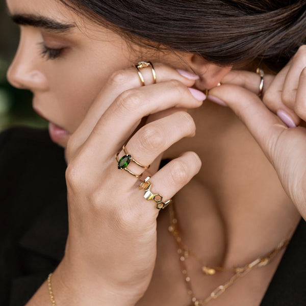 Tourmaline Double Band Ring